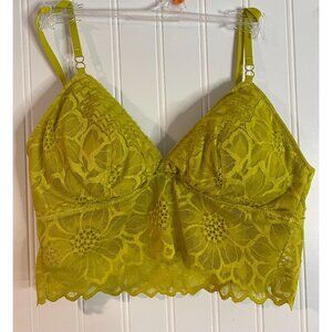 Aerie Yellow Lace Bralette With Adjustable Straps Size S